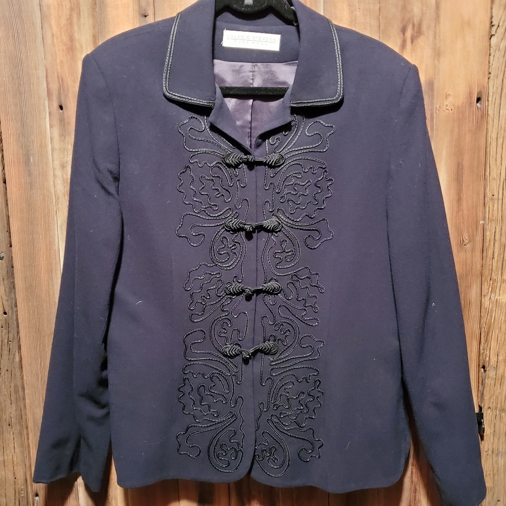 Valerie Stevens Military trim jacket, navy size 14